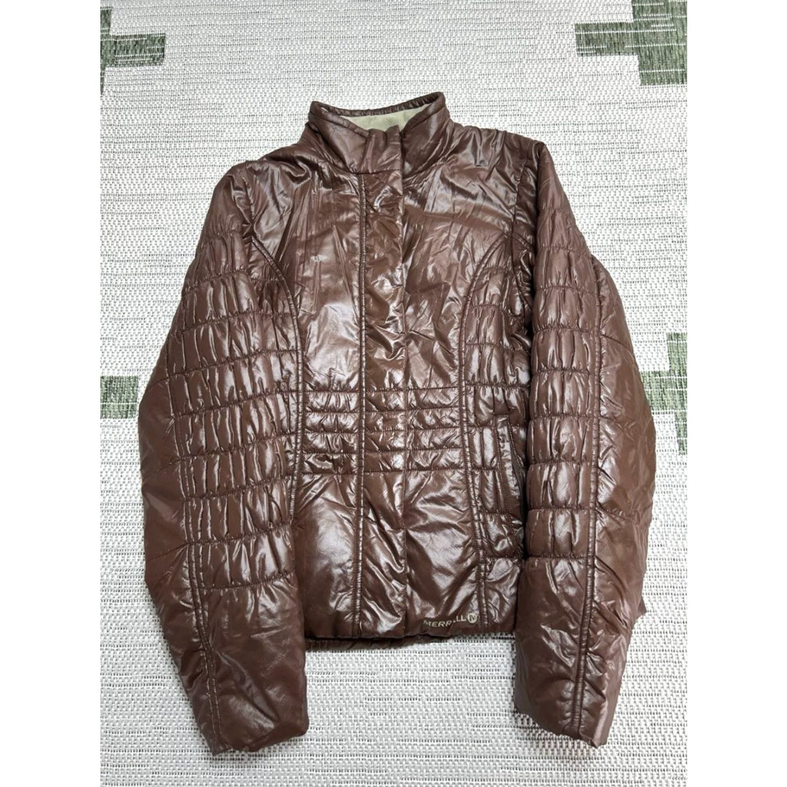 Merrell Merrell Puffer Jacket Womens Medium Brown Down Fill Full Zip Size M / US 6-8 / IT 42-44 - 7 Thumbnail