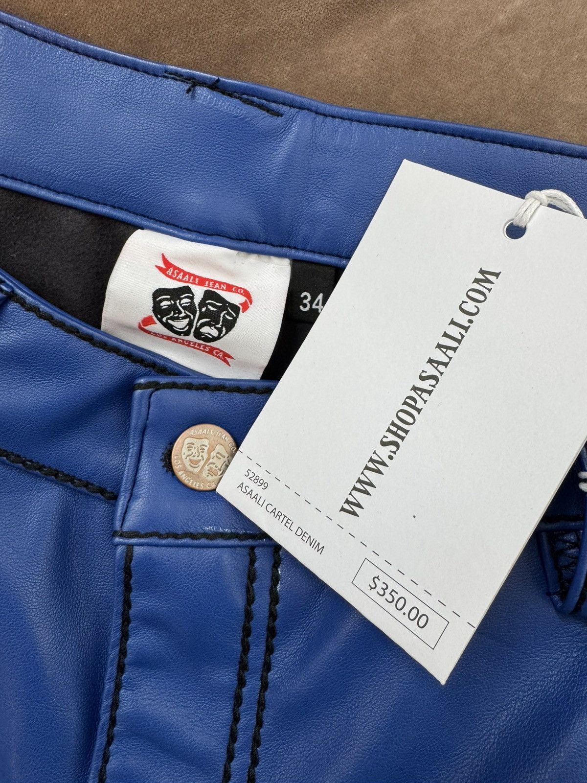 Asaali ASAALI CARTEL LEATHER DENIM PANTS Size US 34 / EU 50 - 3 Thumbnail