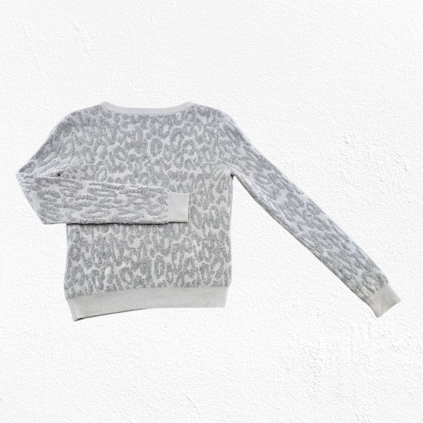 Theory Theory Gray Wool Leopard Print Jacquard Sweater Size Medium Size M / US 6-8 / IT 42-44 - 7 Thumbnail