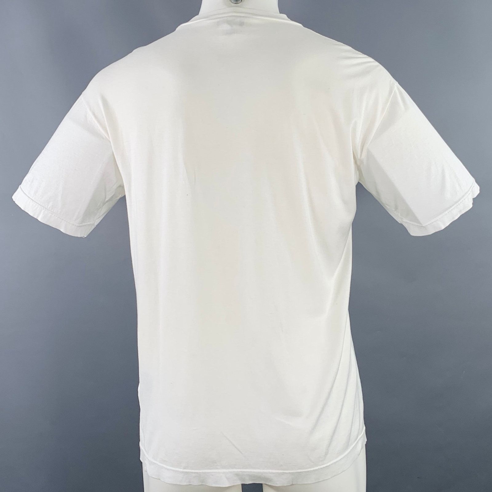Ermenegildo Zegna ERMENEGILDO ZEGNA Size M White Cotton Short Sleeve T-shirt Size US M / EU 48-50 / 2 - 3 Thumbnail