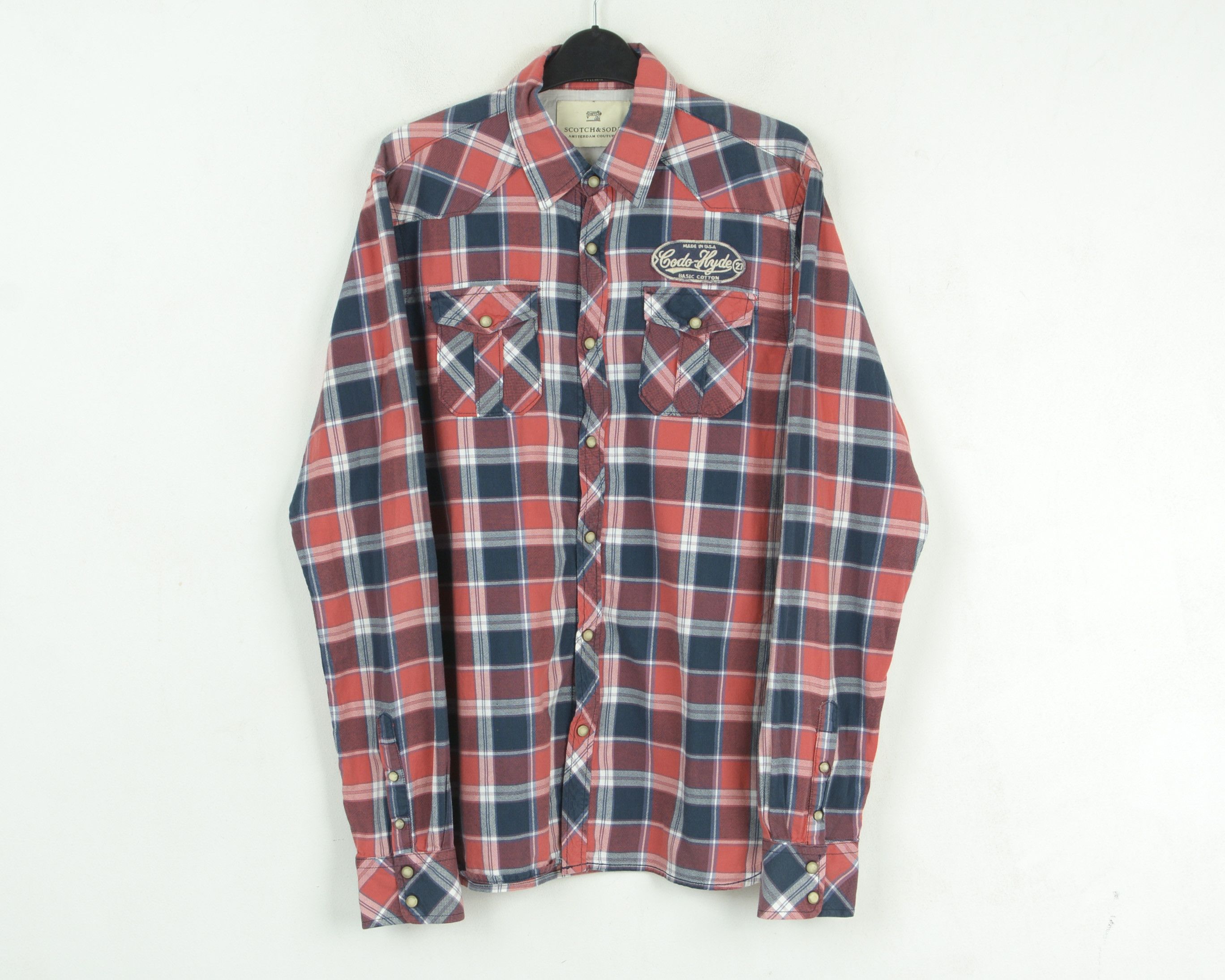 Scotch & Soda M Plaid Over Shirt Long Sleeved Check Tartan Embroidery Top Size US M / EU 48-50 / 2 - 1 Thumbnail