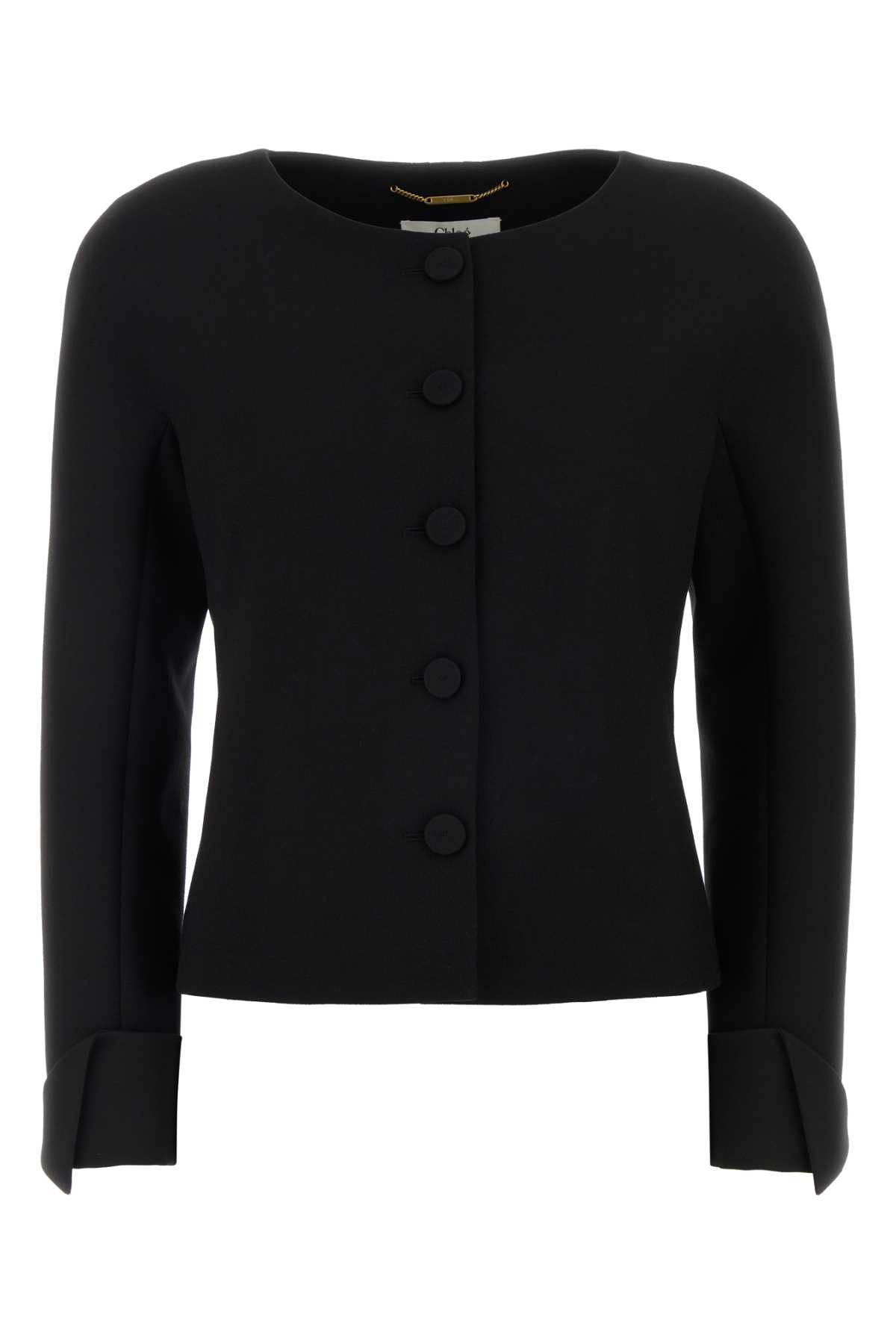 Chloe Black Crepe Blazer Size M / US 6-8 / IT 42-44 - 1 Thumbnail