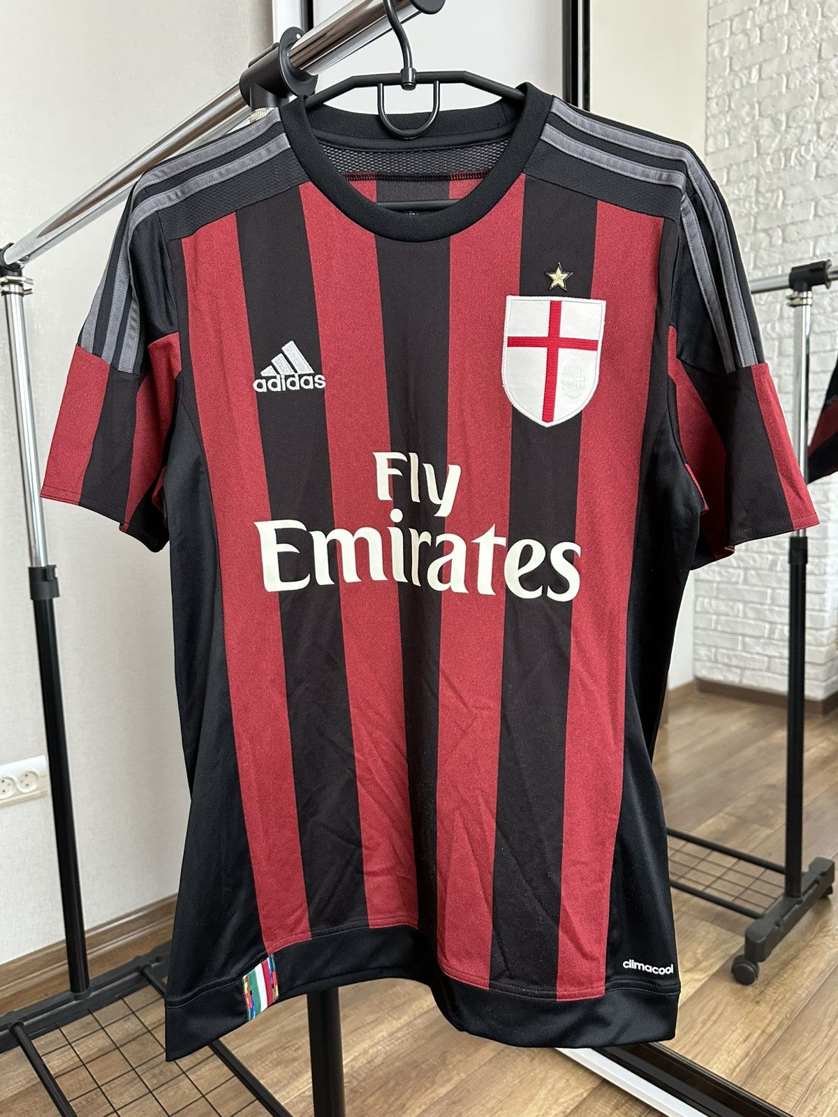 Adidas 2015/2016 Adidas AC Milan Bacca Soccer Jersey T-Shirt Size US S / EU 44-46 / 1 - 6 Thumbnail