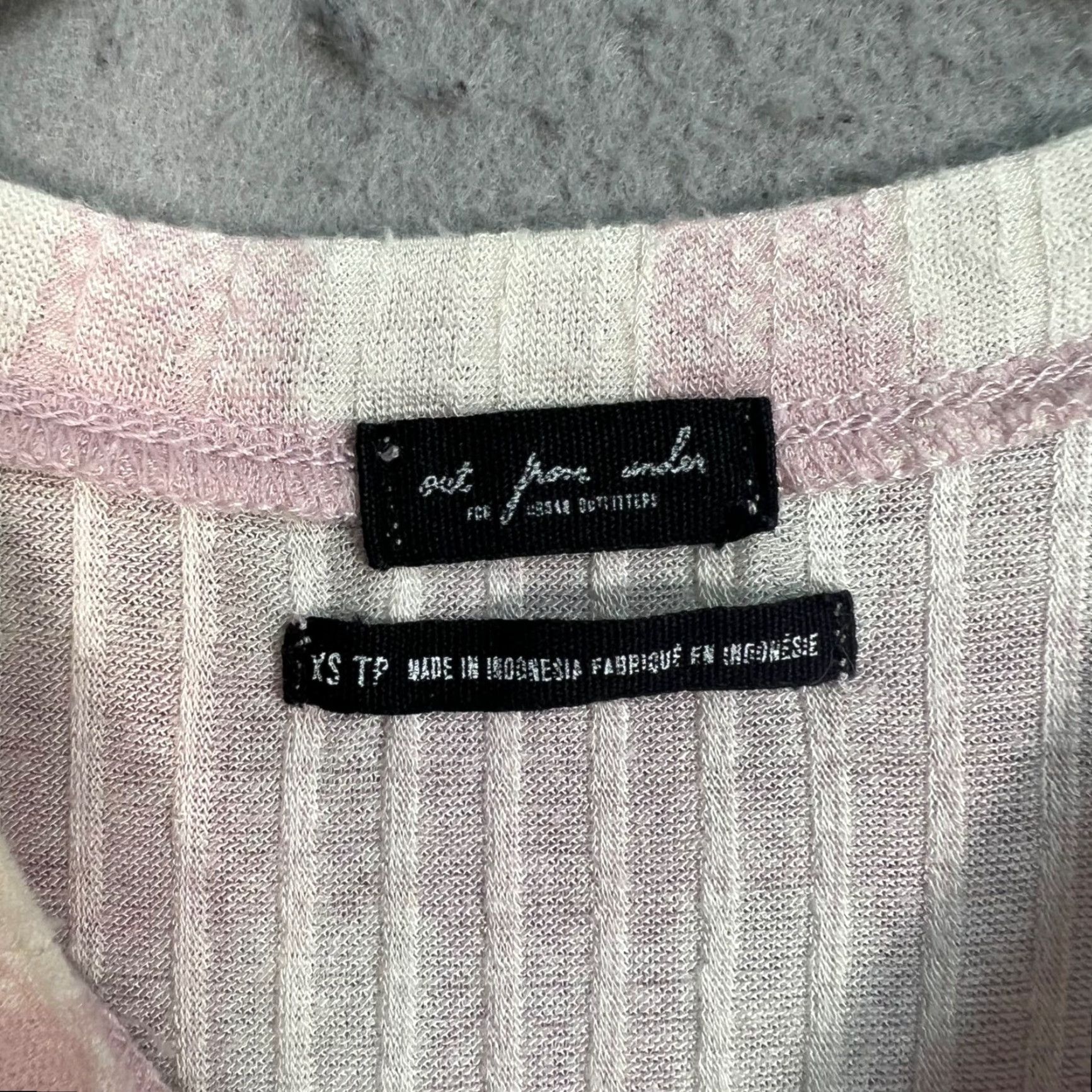 Vintage Out From Under Pink Gingham Crop Top - Women’s XS Rayon Spandex Blouse, Short Sleeve, Round Neck, Pullover, Adult XS, Pink, 90s/2000s Era, Womens Size XS / US 0-2 / IT 36-38 - 3 Thumbnail