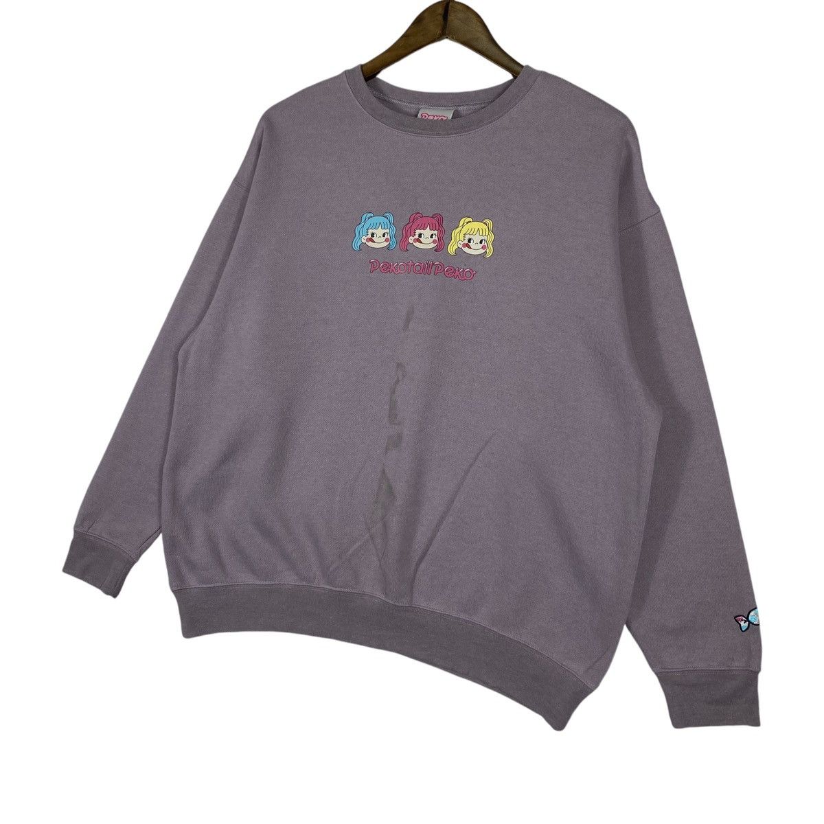Japanese Brand × Vintage Vintage Pekotail Peko Crewneck Sweatshirt Purple Pullover Size ONE SIZE - 4 Thumbnail