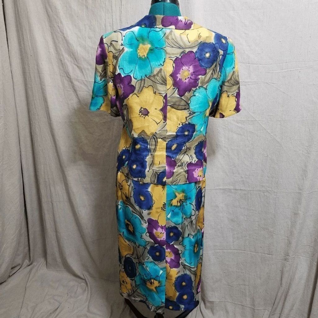 Vintage Rickie Freeman for Teri Jon floral two piece suit sz 8 541 Size M / US 6-8 / IT 42-44 - 2 Thumbnail