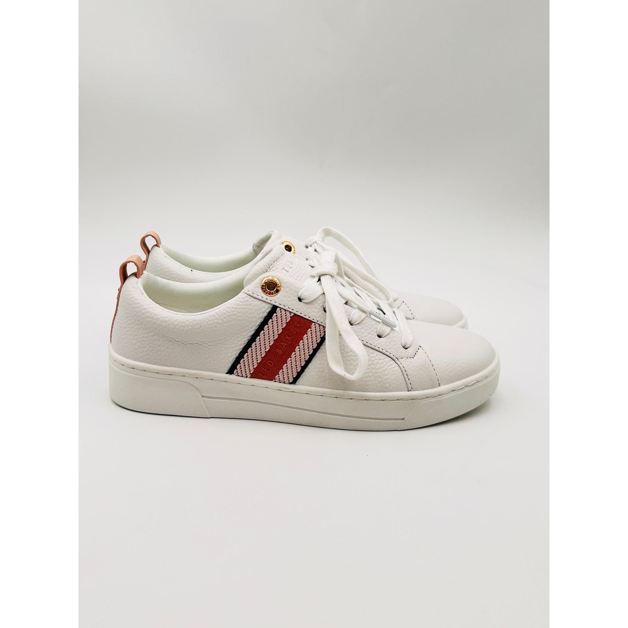 Ted Baker Ted Baker Women’s Sneakers US 7 Pink White Leather Lace Up L Size US 7 / IT 37 - 4 Thumbnail
