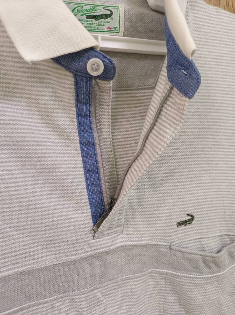Japanese Brand × Vintage Vintage Crocodile Original Stripes Zipper Pocket Tee Shirt Size US M / EU 48-50 / 2 - 6 Thumbnail