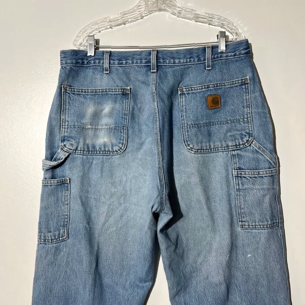 Carhartt VINTAGE Carhartt Carpenter Dungaree Fit Light Blue Denim Jeans Men's 38x34 Blue Regular 34 In Inseam Mens Size US 38 / EU 54 - 2 Thumbnail