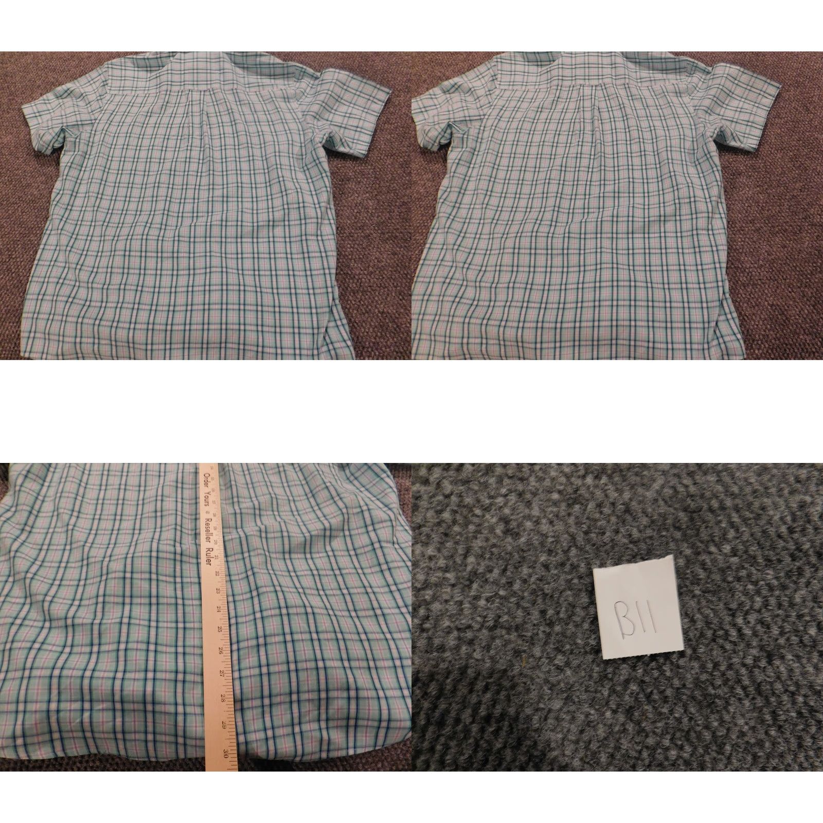 Vintage Saddlebred Shirt Mens Large Blue Plaid Button-Up Easy Care Knit Cotton Polyester Classic Button-Down Collar Mens Regular Size US L / EU 52-54 / 3 - 8 Thumbnail