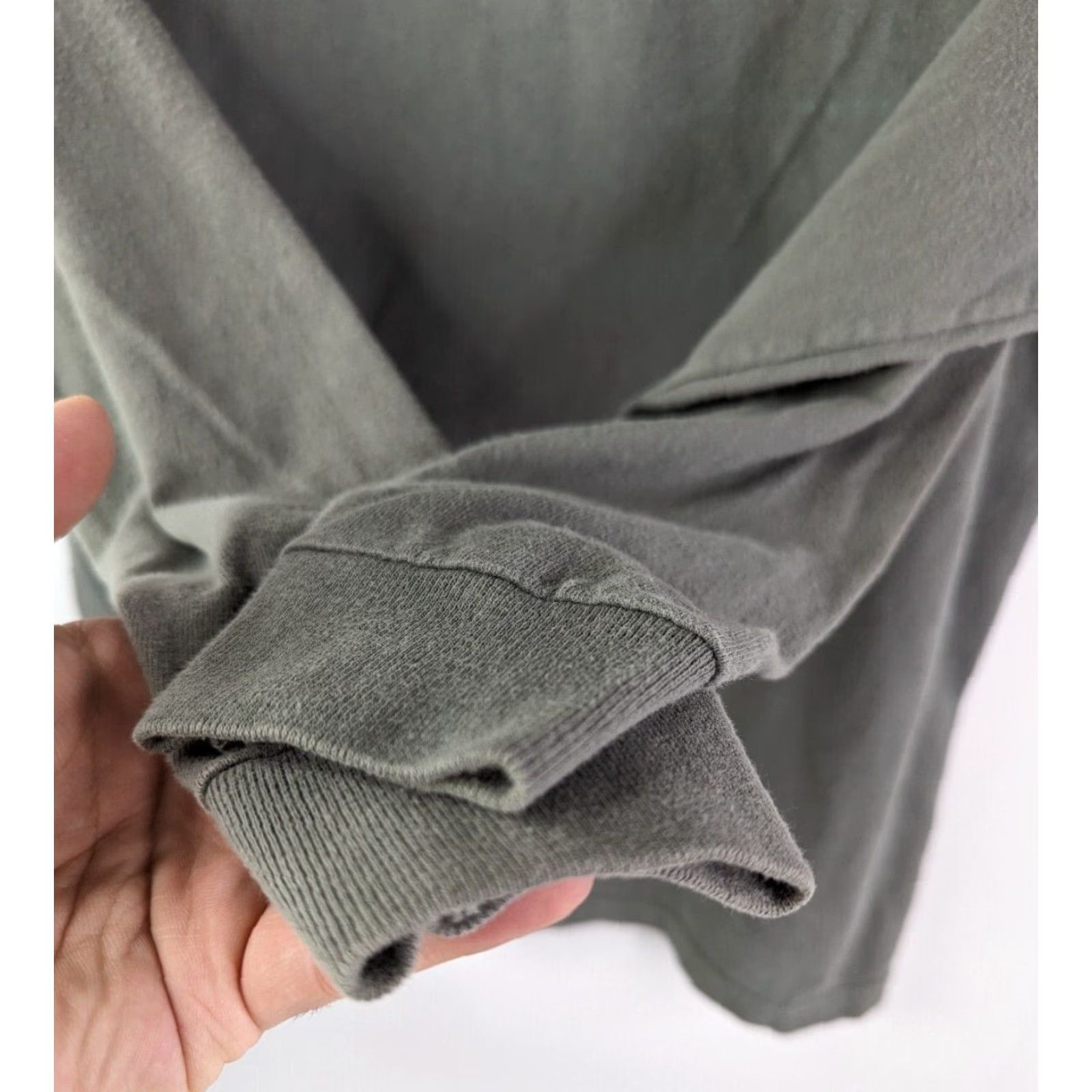 Vintage Alps Womens Sweater Pullover Turtleneck Medium Gray Green 100% Cotton USA Knit Long Sleeve Vintage No Size M / US 6-8 / IT 42-44 - 5 Thumbnail