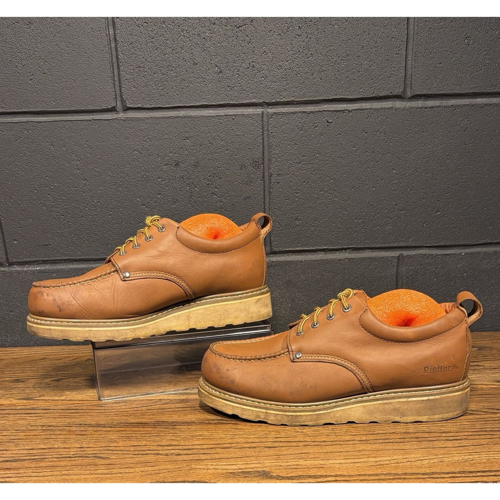 VTG Sears Die Hard Sure Track Brown Leather Moc Toe Oxfords Shoes, Men's (Size 12)