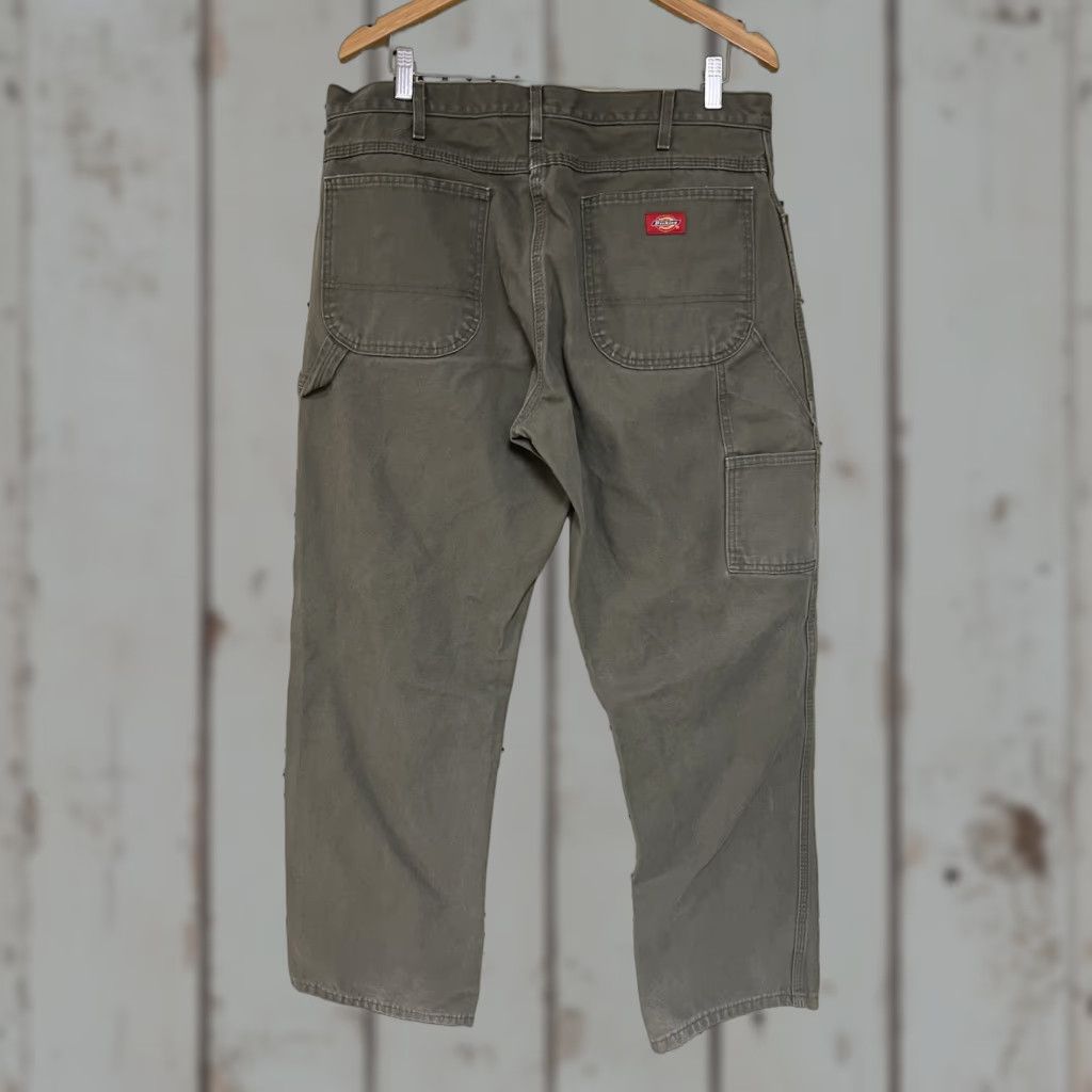 Dickies Dickies Mens Carpenter Jeans Green 36x30 Relaxed Fit Canvas Cotton 5-Pocket Straight Leg Washed Dark Vintage No N/A Size US 36 / EU 52 - 1 Thumbnail