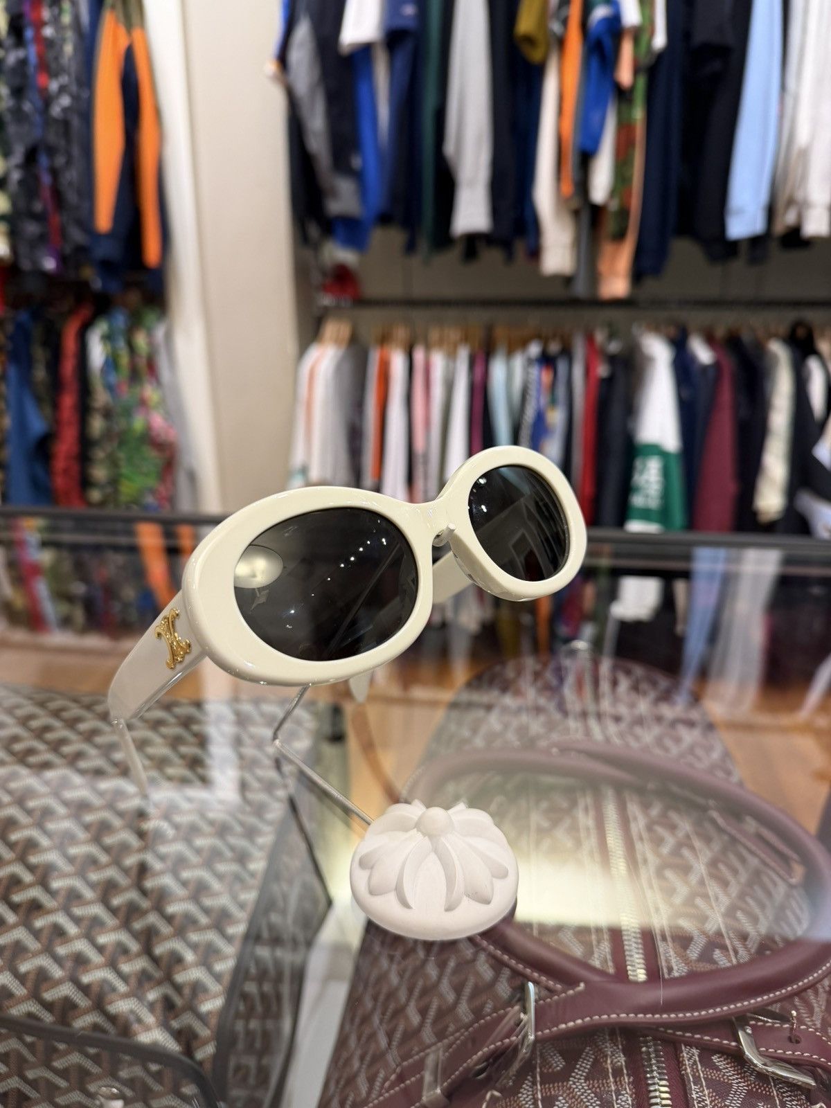 Celine Celine Oval Sunglasses (CL40194U) - Ivory Size ONE SIZE - 1 Thumbnail