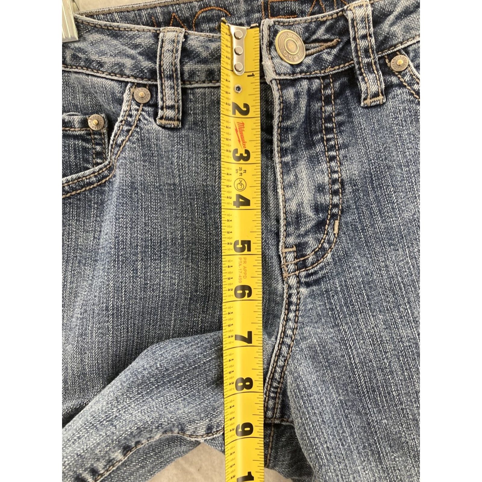 AG Jeans VINTAGE Jag Jeans Jeans Womens 6P Low Rise Straight Leg Studded blue denim 90s Womens Size 29" - 5 Thumbnail