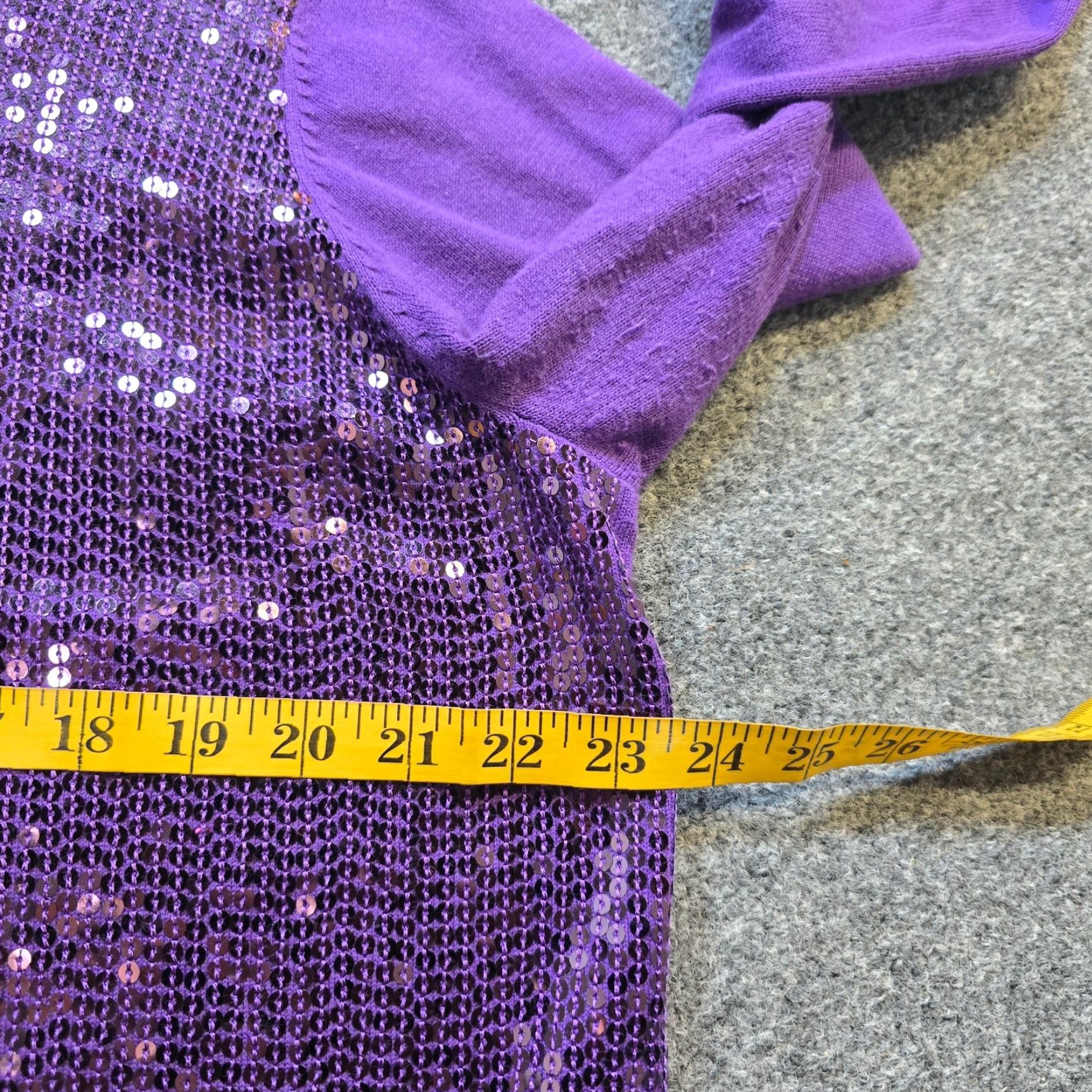 Quacker Factory Quacker Factory Cardigan Sweater 1X Purple Sequin Full Zip Womens Plus Size Holiday Casual Party Knit Front Sequin Cardigan Size XL / US 12-14 / IT 48-50 - 5 Thumbnail