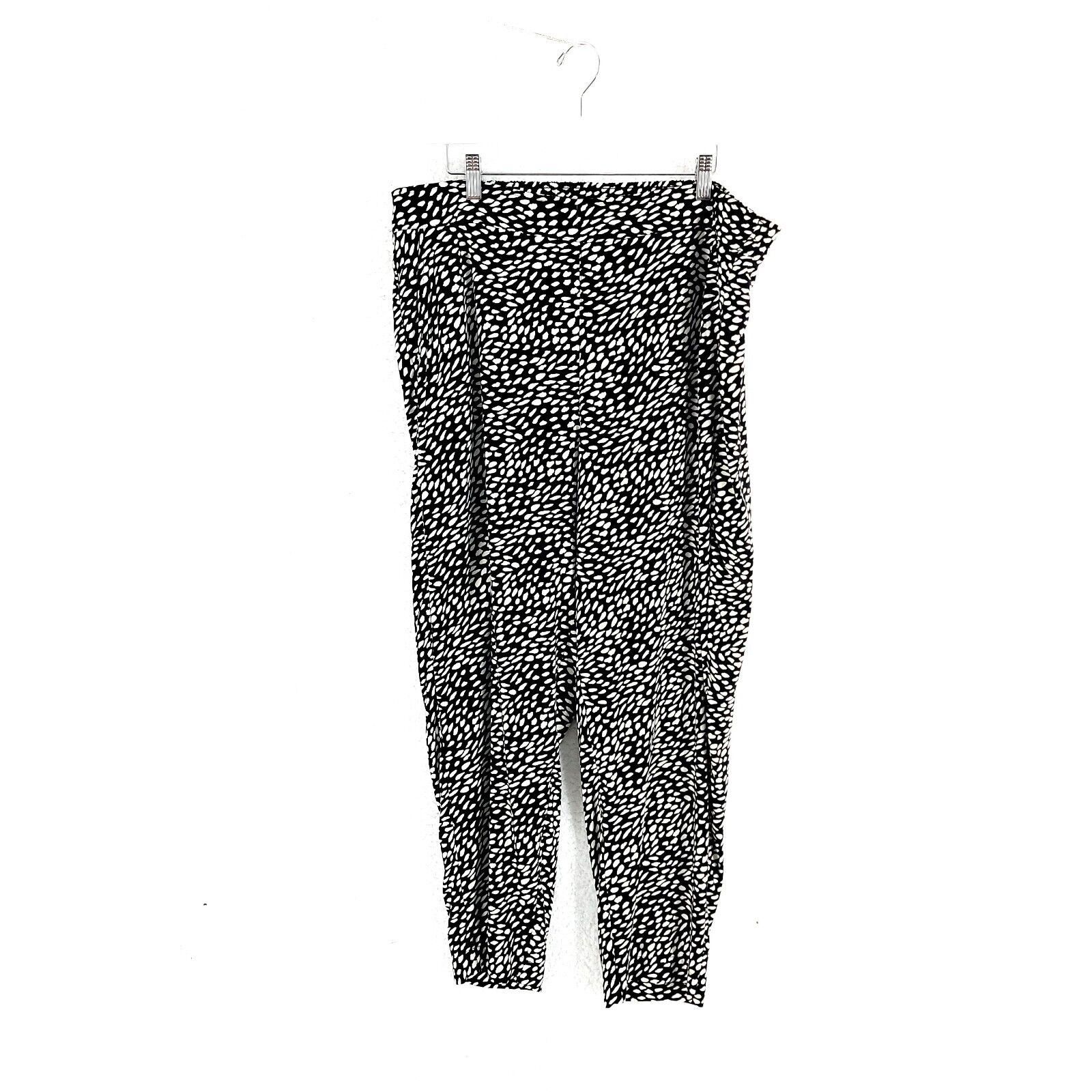 Old Navy Old Navy Black White Animal Print Playa Taper High Rise Pant Size 36" / US 14 / IT 50 - 3 Thumbnail