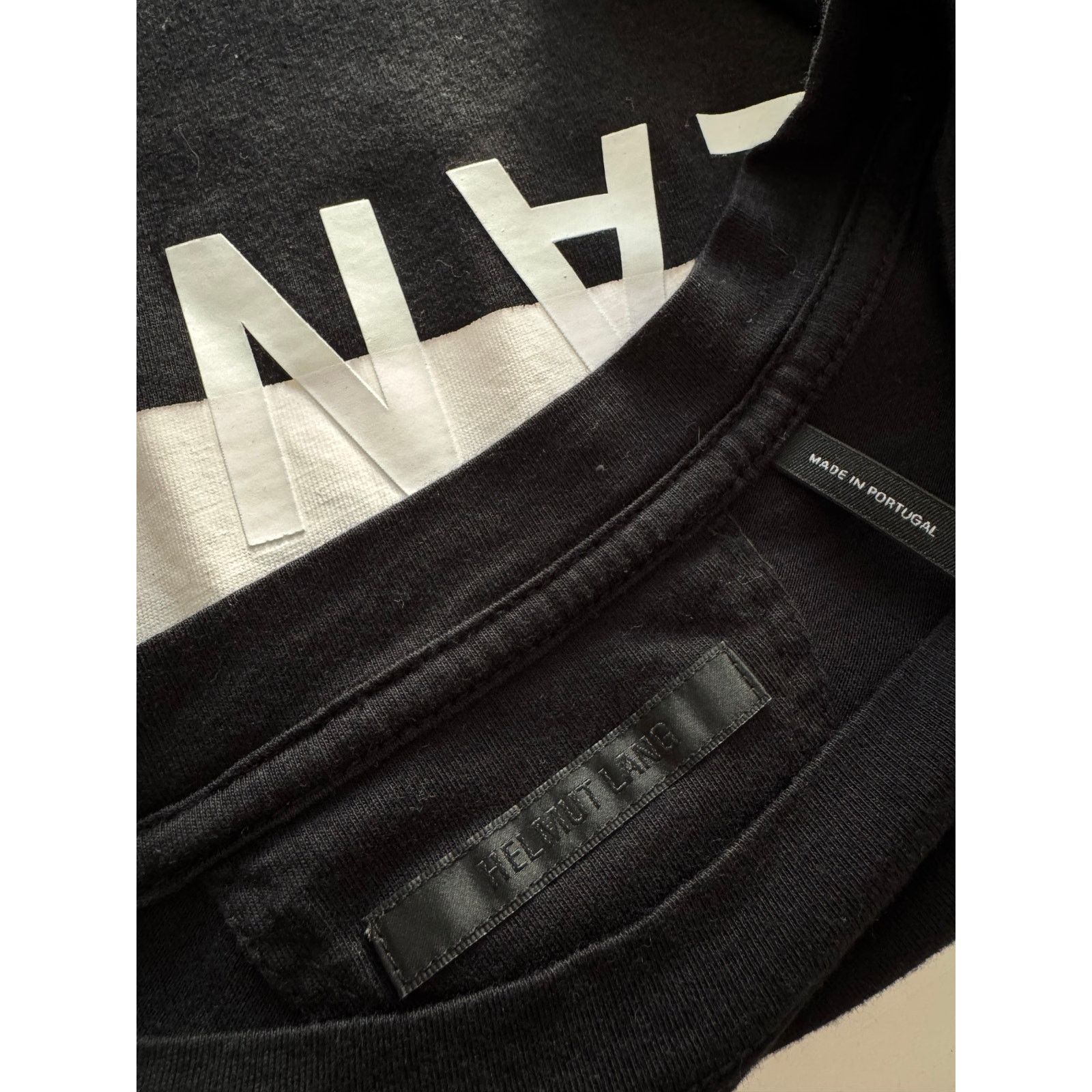 Helmut Lang Helmut Lang Logo Bar Short Sleeve T-Shirt Black Size US L / EU 52-54 / 3 - 4 Thumbnail