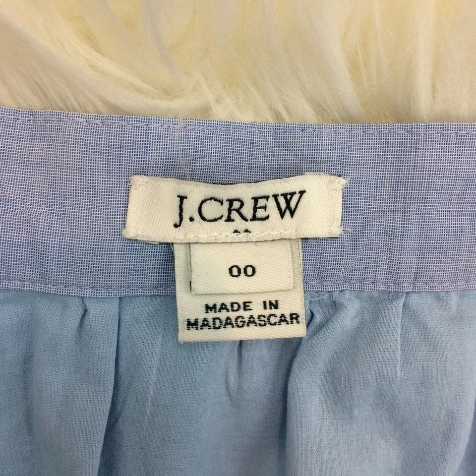 J.Crew J. Crew Chambray Tie Waist Wrap Ruffle Mini Skirt Size 00 Size 24" / US 00 / IT 34 - 6 Thumbnail