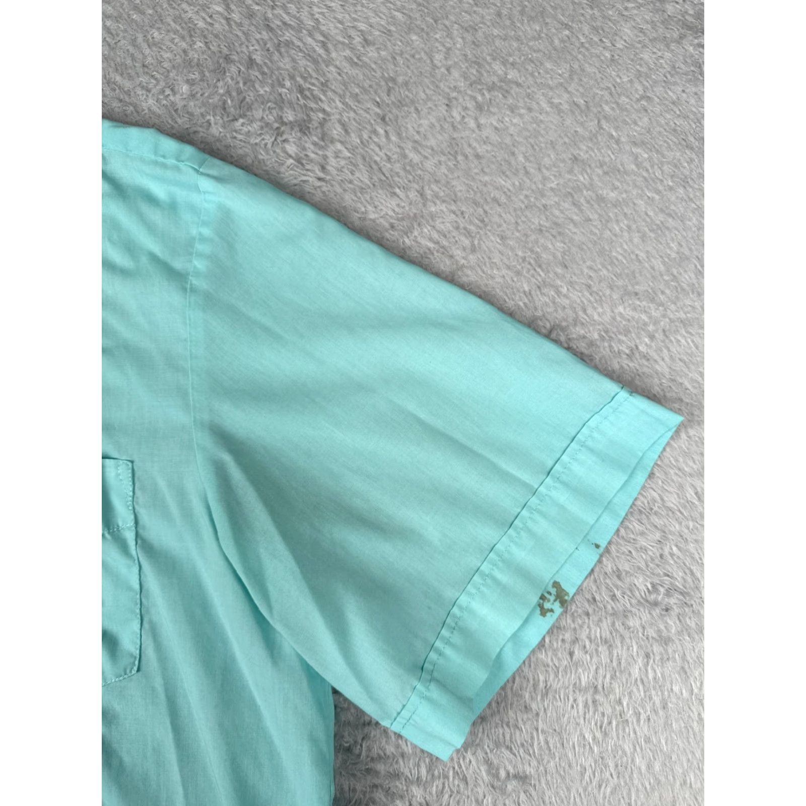Vintage Tropicool Guayabera Shirt Men XL Blue 4 Pocket Short Sleeve Polyester Blend Button-Up Casual Aloha Beach Hawaiian Vacation Resort Mens Size US XL / EU 56 / 4 - 6 Thumbnail