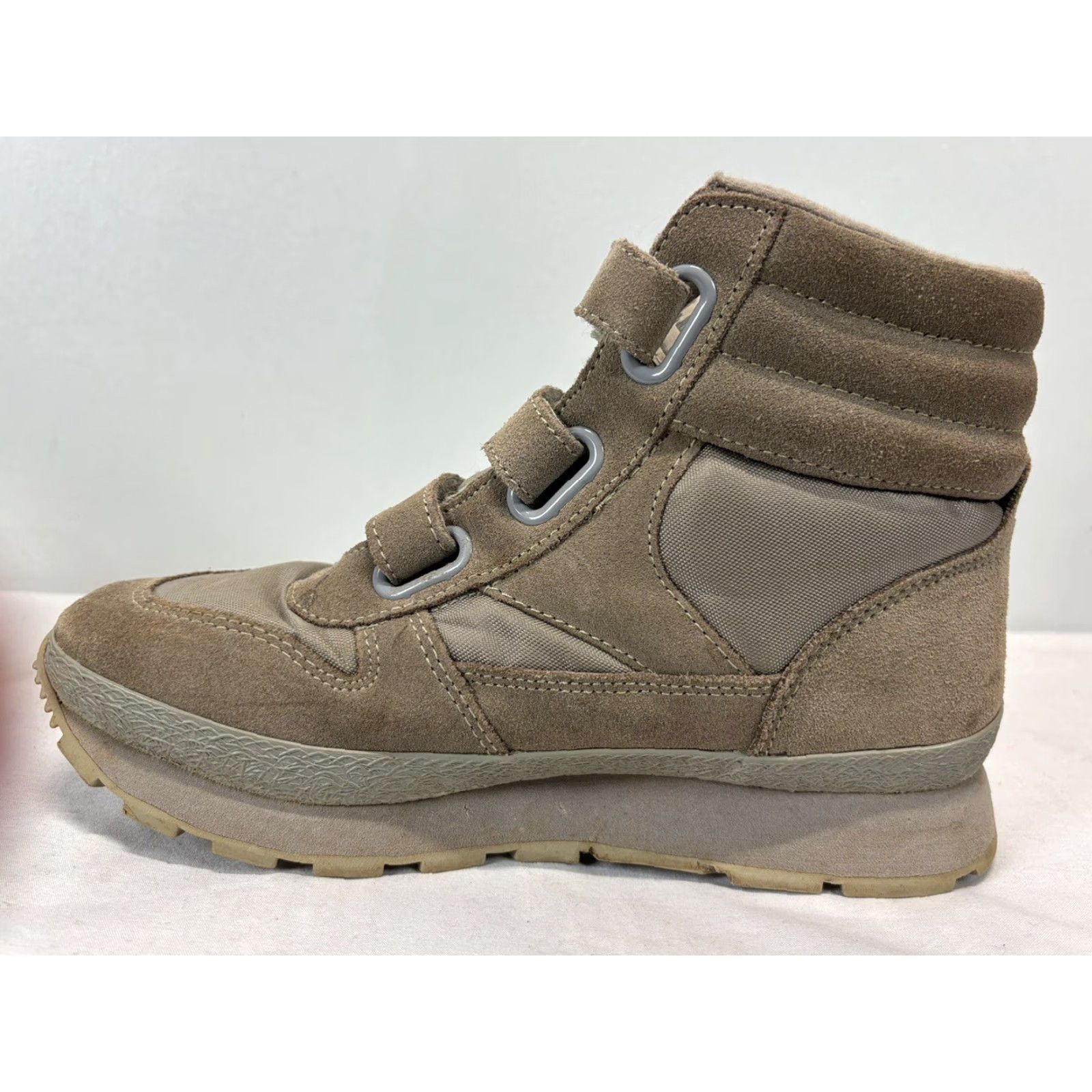Vintage VINTAGE L.L. Bean Bean Boots Bootie Women's Size 8 Grey/Tan Leather & Canvas Lined Hook & Loop 90s? (adjust theme) Size M / US 6-8 / IT 42-44 - 6 Thumbnail