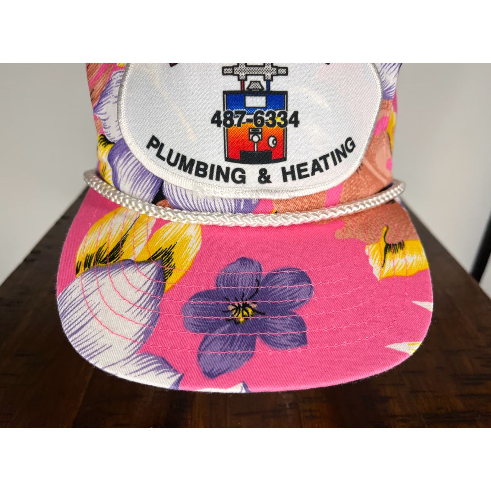 Vintage Hadley San Sun Hat Cap Snap Back Adult One Size Pink Floral Size ONE SIZE - 3 Thumbnail