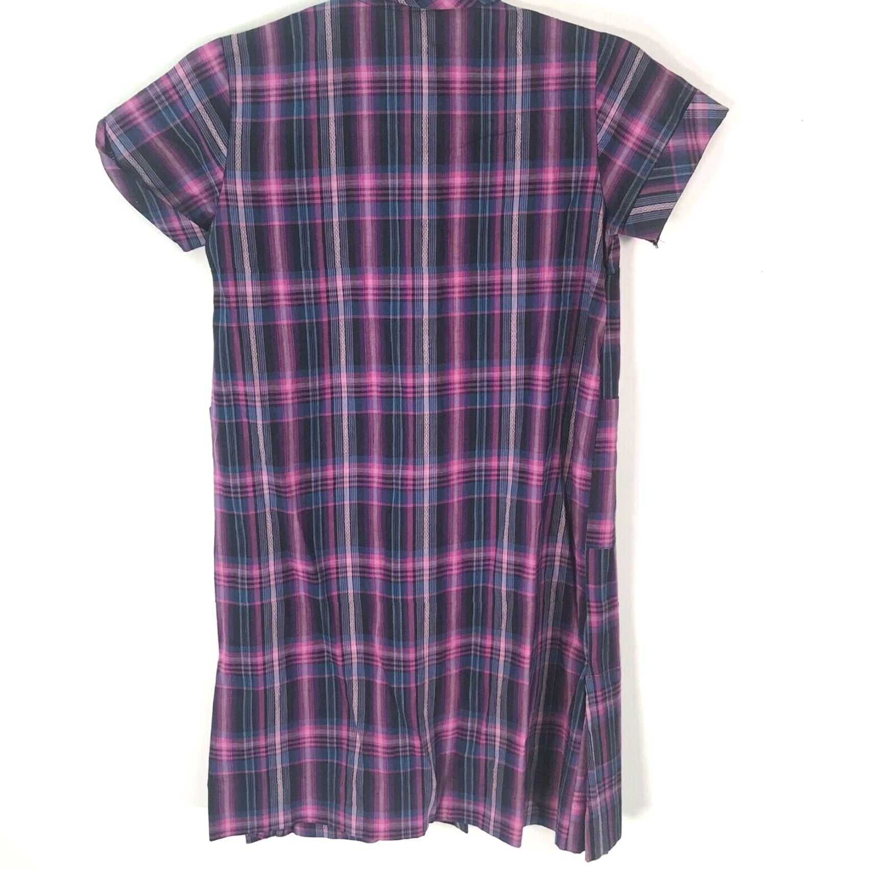Vintage VINTAGE Dress Plaid Purple Short Sleeve Collared Shirt Dress Casual Girls Size 10 Size US M / EU 48-50 / 2 - 2 Thumbnail