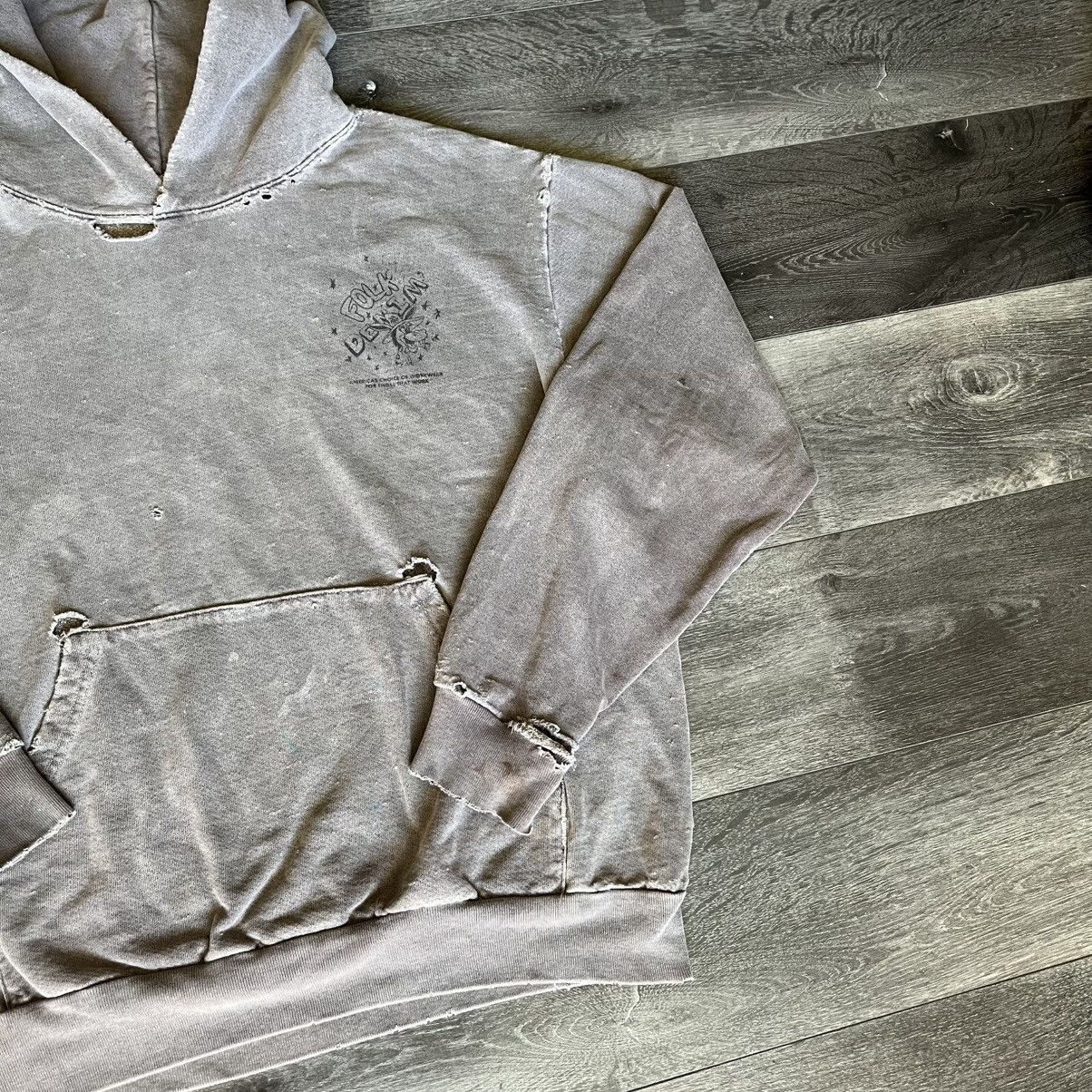 Kentucky Boy Tyler Kentucky Boy Tyler KBT Folk Denim Distressed Washed Hoodie Size US XL / EU 56 / 4 - 7 Thumbnail
