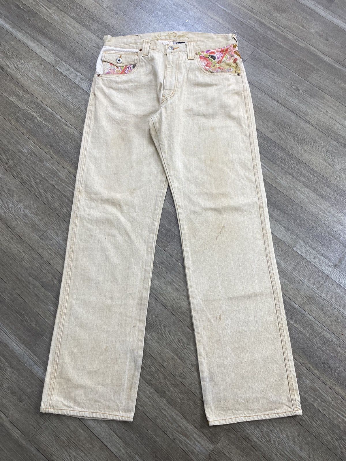 Japanese Brand Juvenile Delinquent Sakura Sukajan Karakuri Style Jeans Size US 32 / EU 48 - 16 Thumbnail