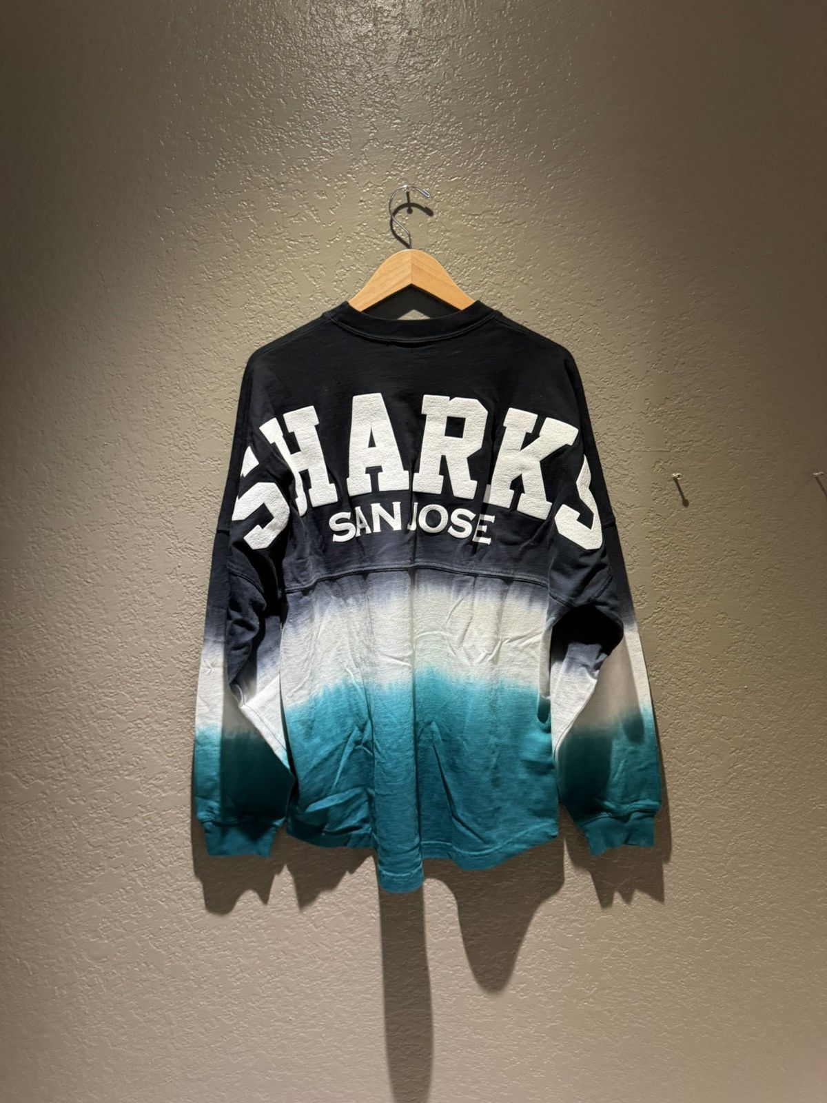 NHL San Jose Sharks Long Sleeve Cut & Sew Medium Puff Print Tee Size US M / EU 48-50 / 2 - 3 Thumbnail
