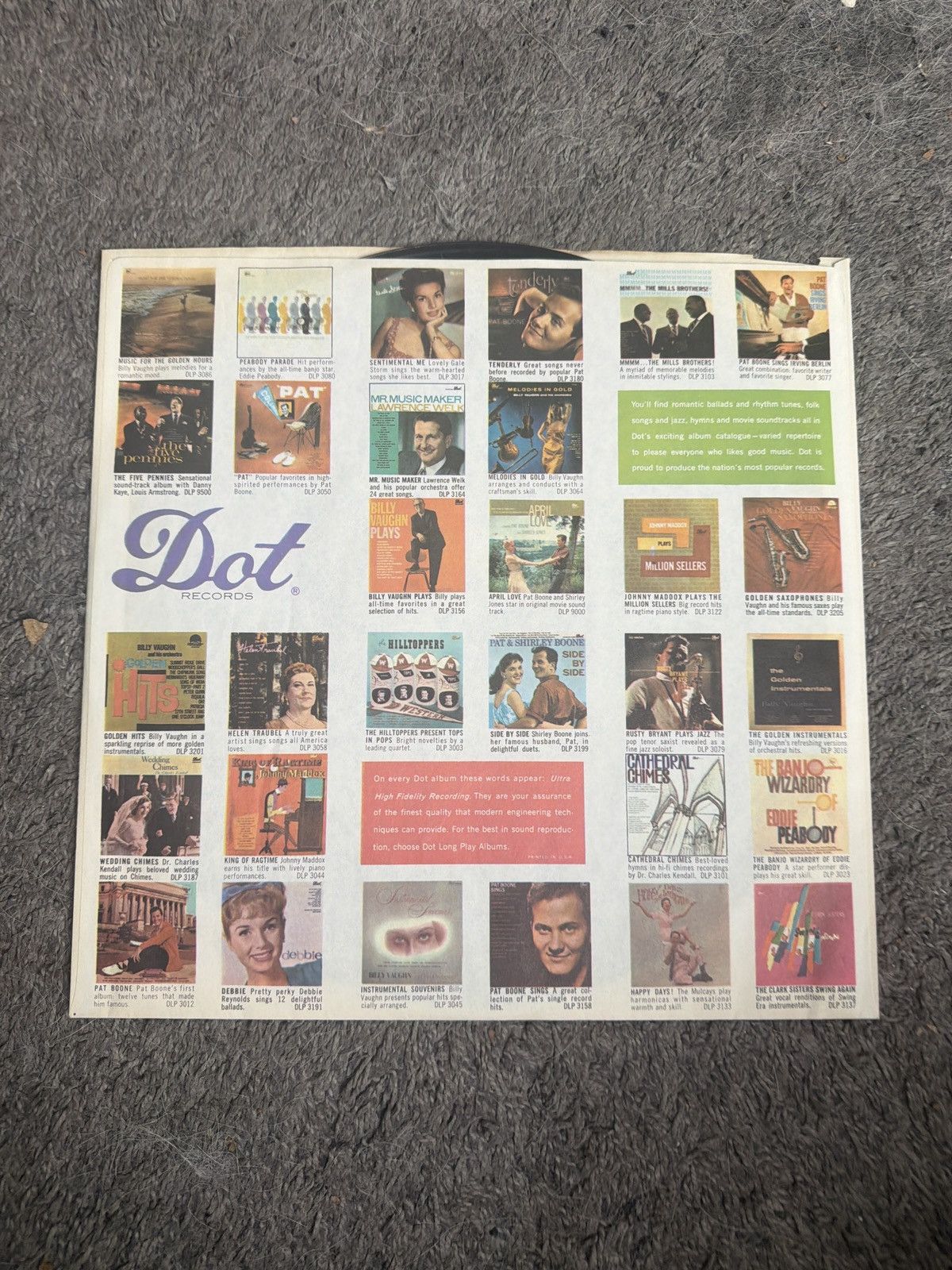 Vintage 1959 Billy Vaughn And His Orchestra Golden Hits Vinyl Size ONE SIZE - 4 Thumbnail