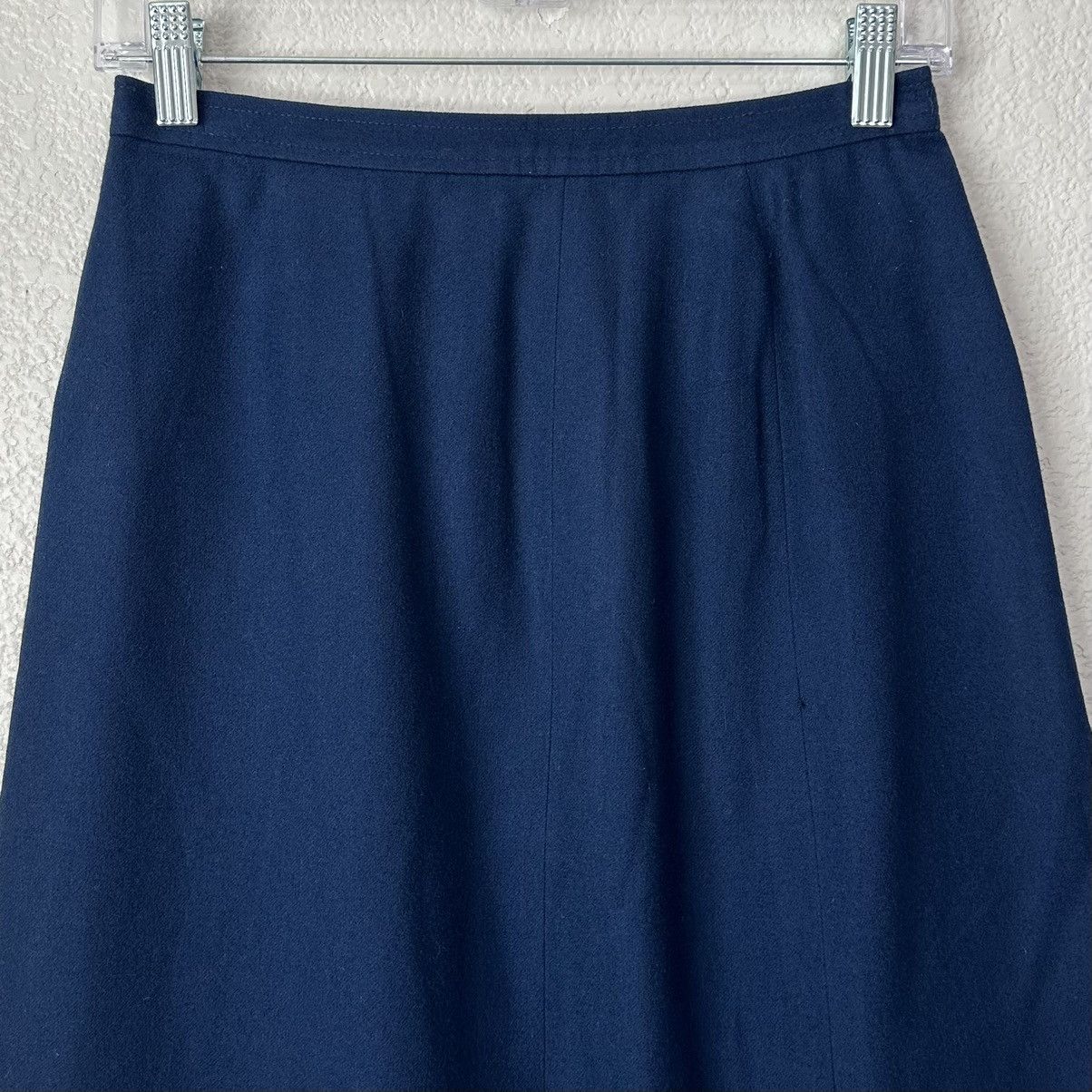 Pendleton Young Pendleton 100% Virgin Wool Girls Navy Blue Midi Skirt Size 27" / US 4 / IT 40 - 2 Thumbnail