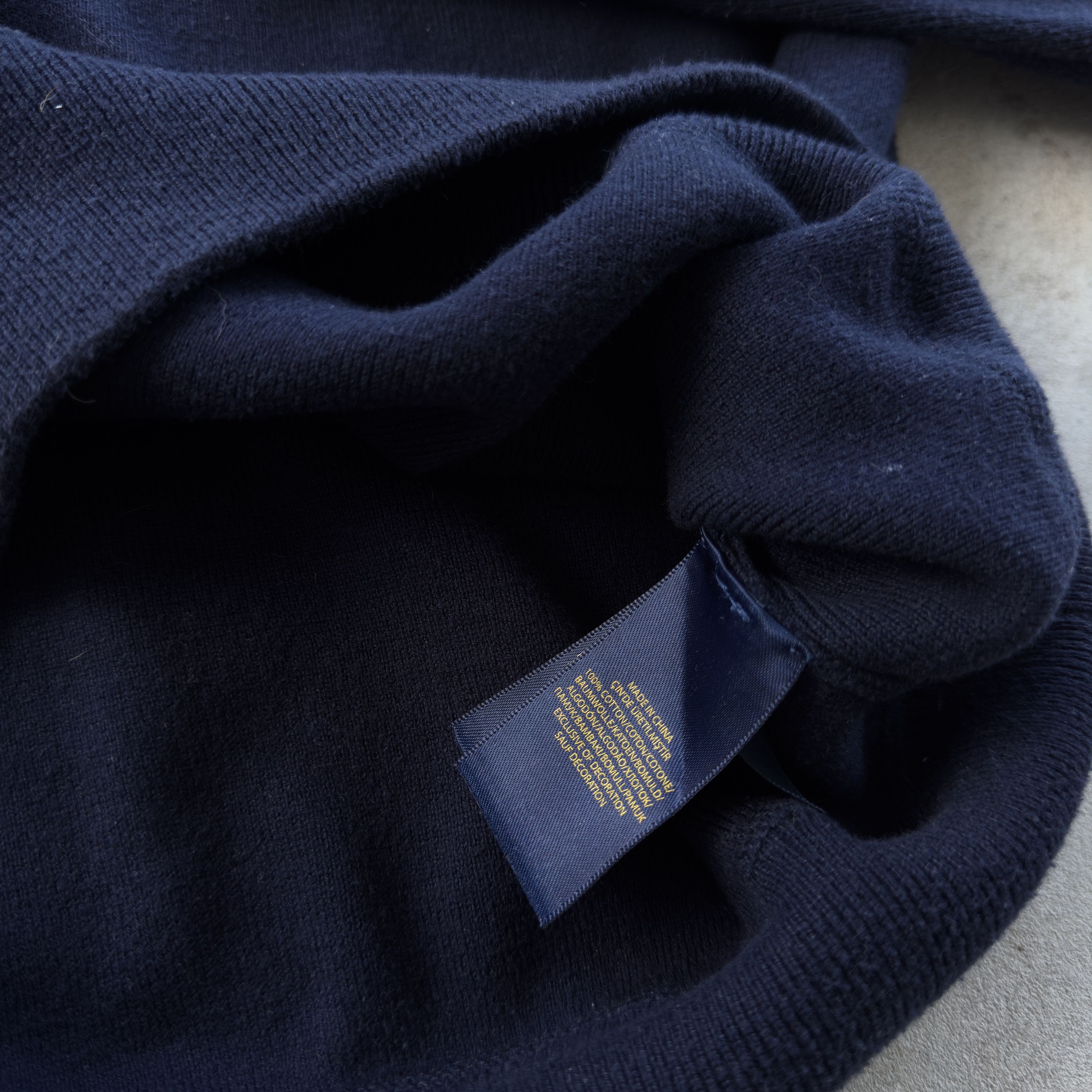 Polo Ralph Lauren Polo Ralph Lauren Navy Crewneck Sweater Orange Pony M Size US M / EU 48-50 / 2 - 7 Thumbnail