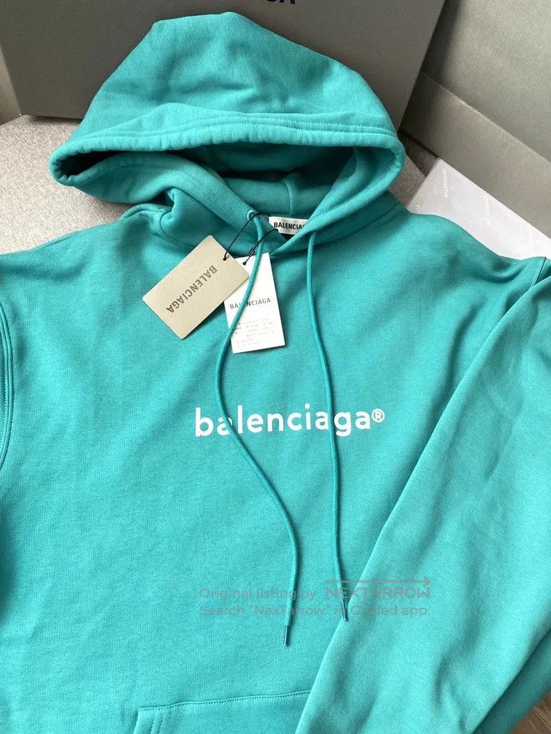 Balenciaga Balenciaga Turquoise Hoodie Sweatshirt. Size US XS / EU 42 / 0 - 2 Thumbnail