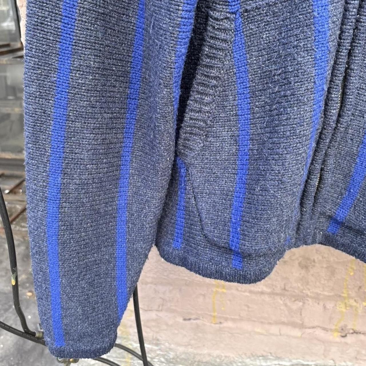 Adsum Adsum Blue Striped Wool Raglan Zip Up Sweater Hooded Jacket Size US S / EU 44-46 / 1 - 5 Thumbnail