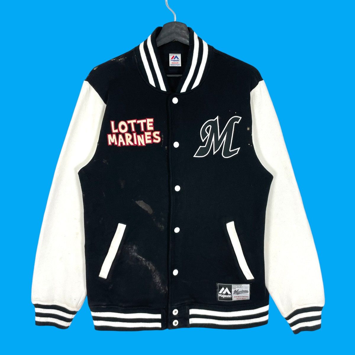 Japanese Brand Vintage Lotte Marines Big Logo University Varsity Jacket Size US S / EU 44-46 / 1 - 3 Thumbnail