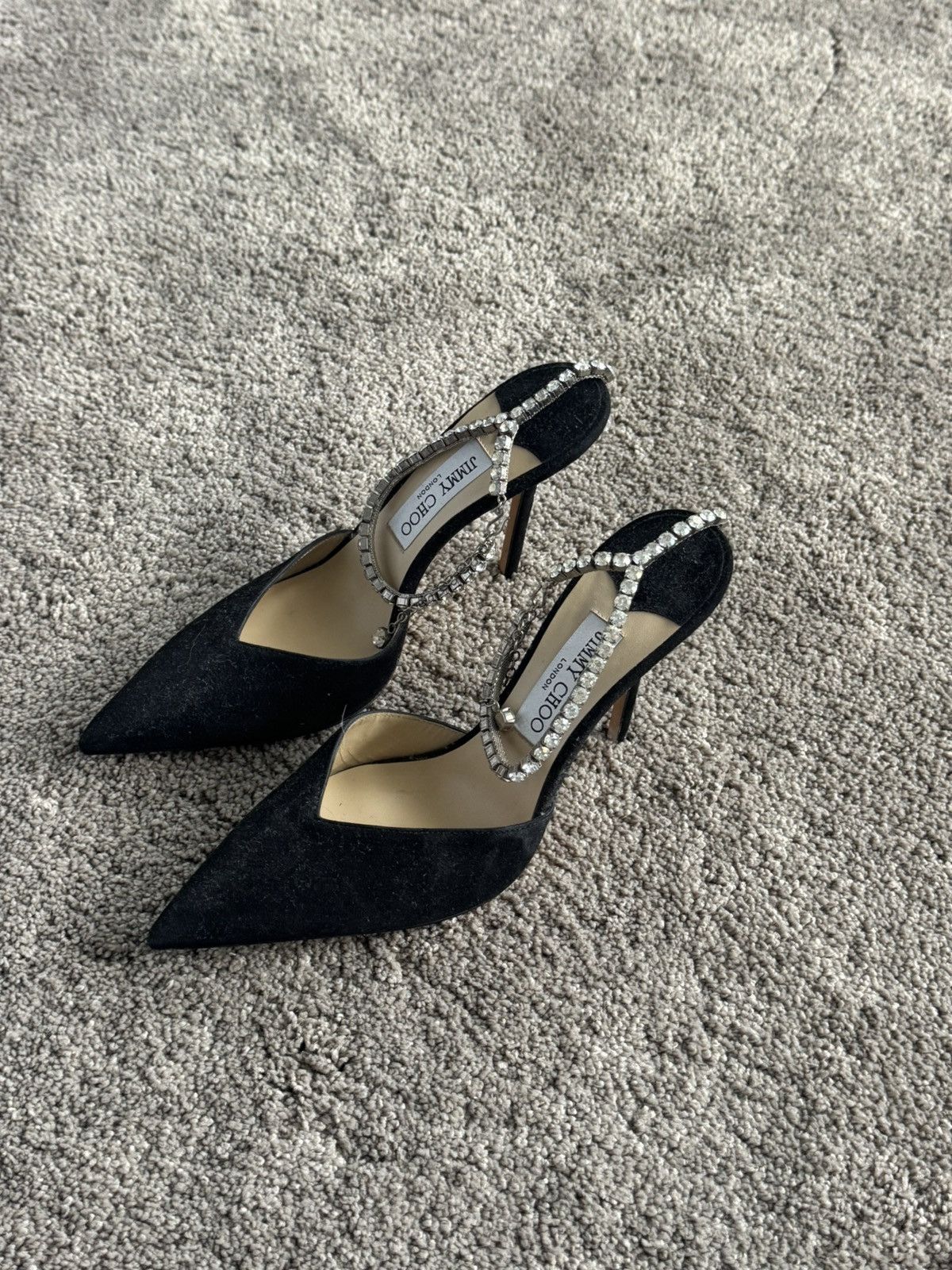 Jimmy Choo Saeda 100 Black suede pumps Size US 8.5 / IT 38.5 - 6 Thumbnail