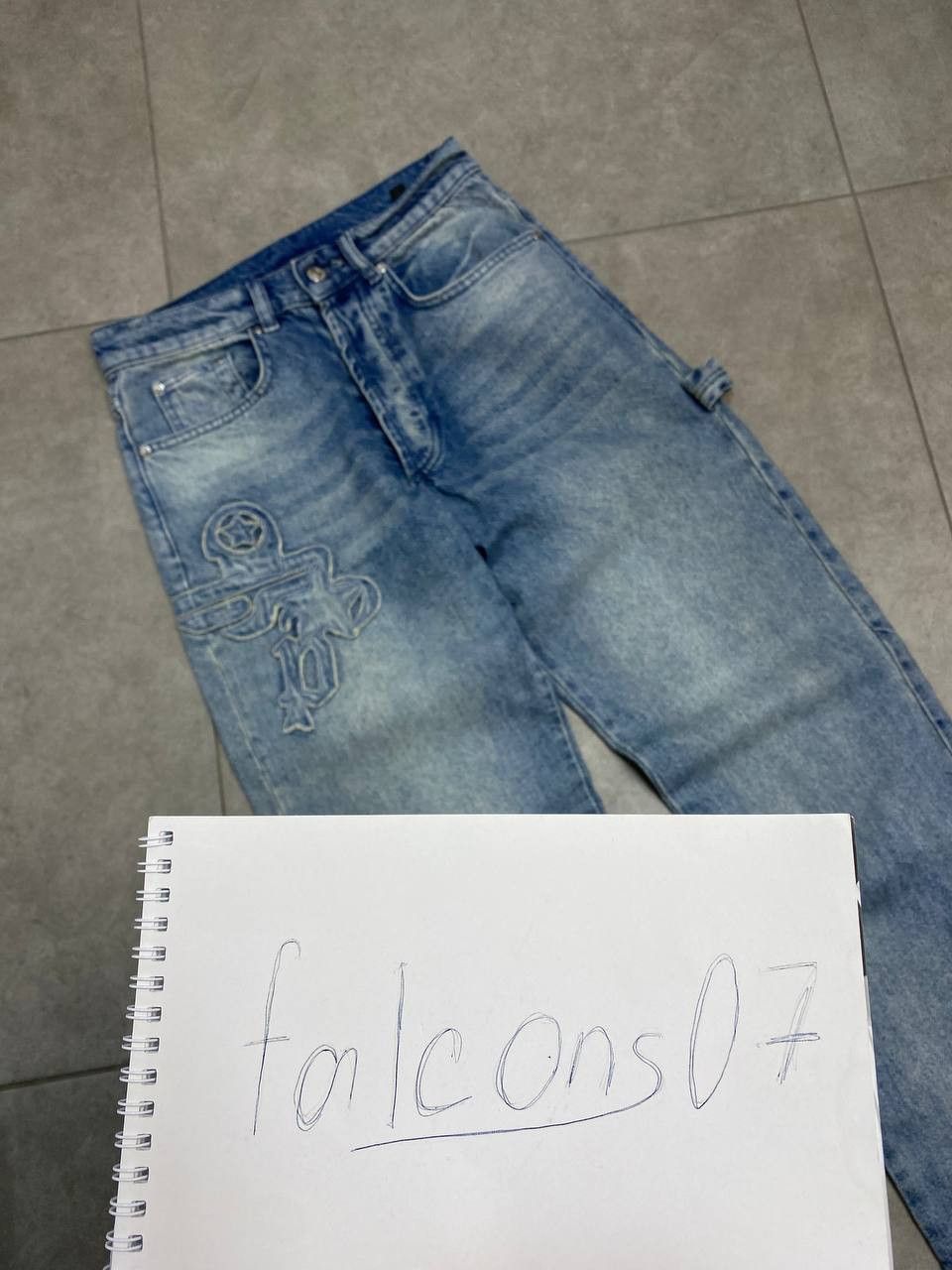 Peso Peso Embroidered Logo Baggy Denim Pants Size US 28 / EU 44 - 2 Thumbnail