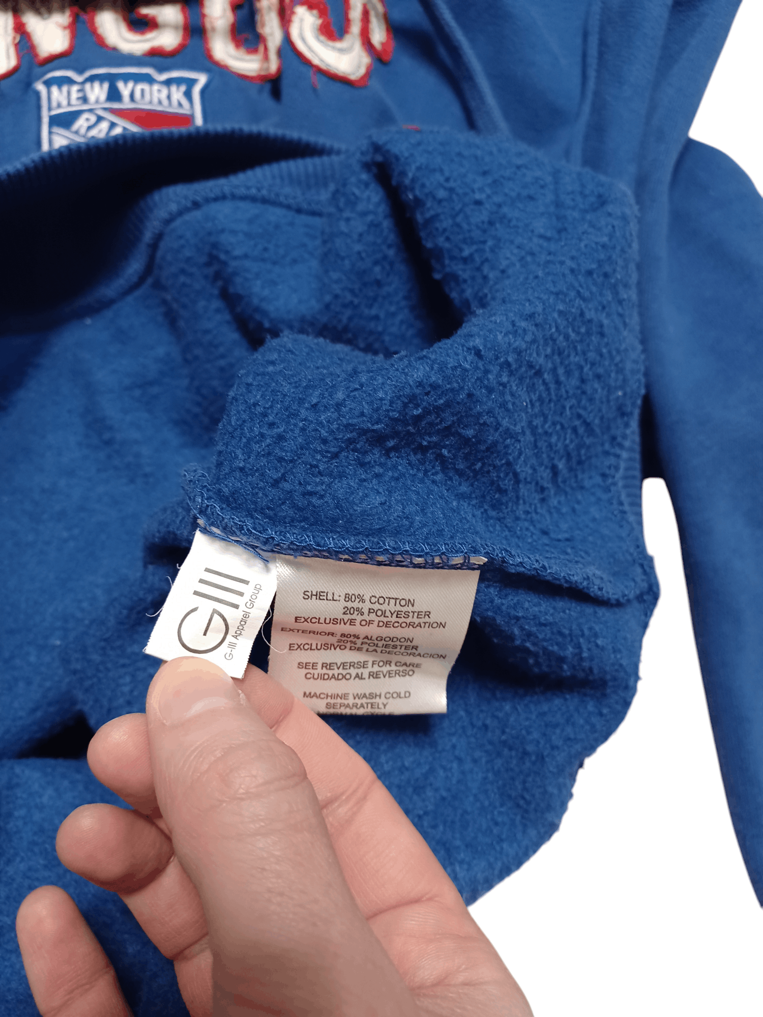 NHL NEW YORK RANGERS NGL VINTAGE BIGLOGO EMBROIDERED HOODIE Size US XL / EU 56 / 4 - 8 Thumbnail