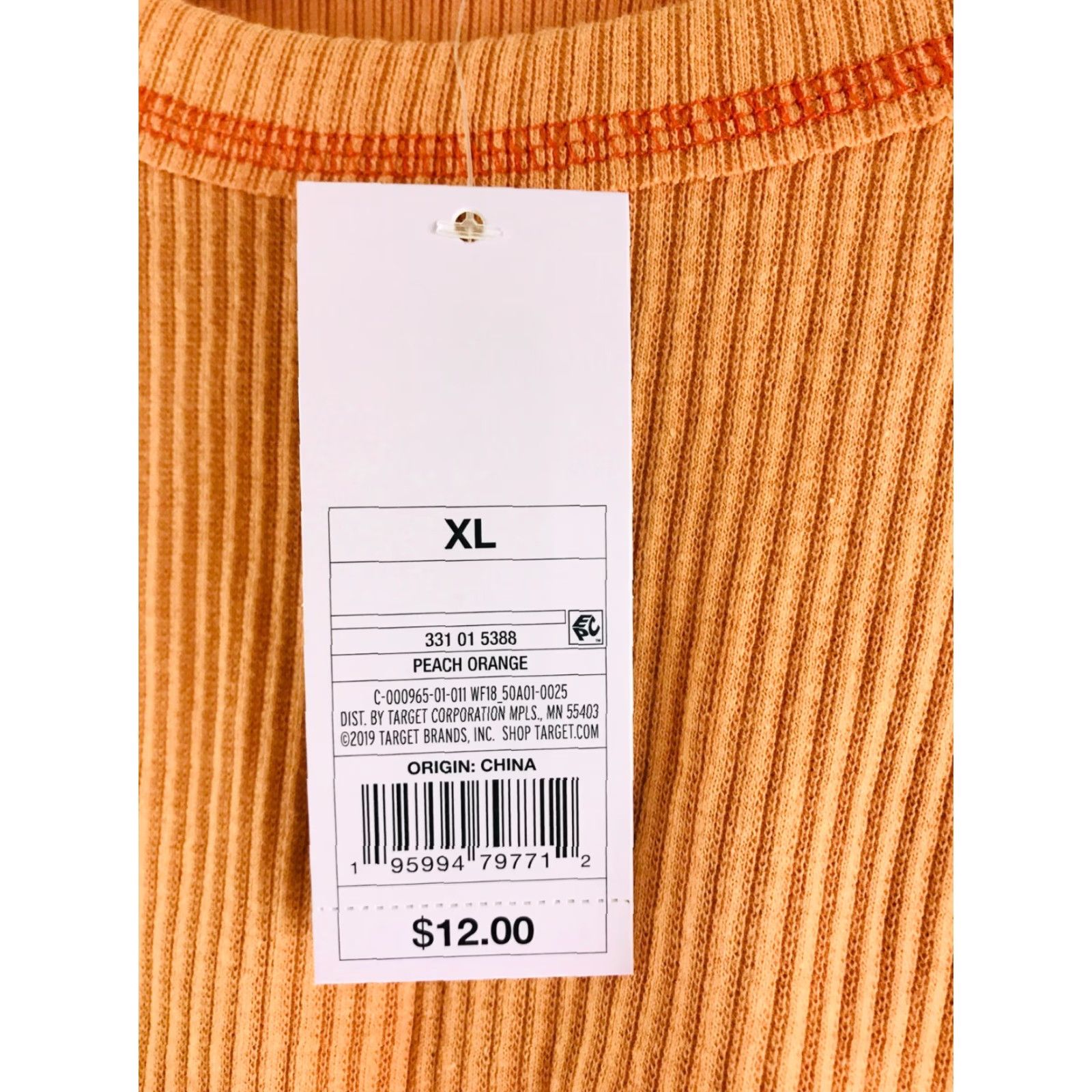 Vintage Wild Fable Cropped Shirt Juniors XL Peach Orange Long Sleeve Boat Neck NWT Womens T-Shirt Size XL / US 12-14 / IT 48-50 - 6 Thumbnail