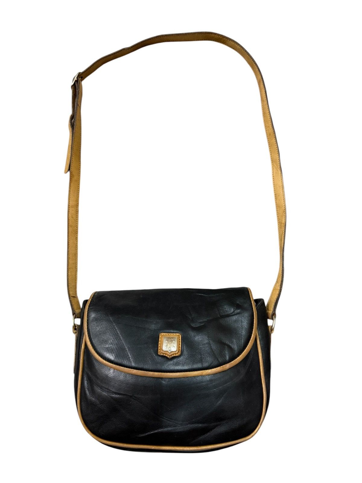 Celine × Designer × Vintage Vintage Celine Black Leather Massenger Bag Size ONE SIZE - 1 Thumbnail