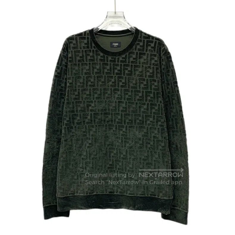 Fendi Fendi Military green logo letter embossed full print cotto Size US M / EU 48-50 / 2 - 1 Thumbnail