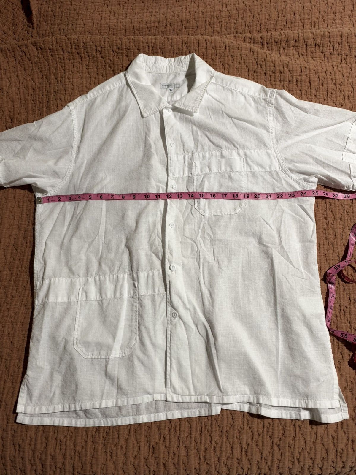 Engineered Garments Camp Shirt White Cotton Handkerchief XL Size US XL / EU 56 / 4 - 4 Thumbnail