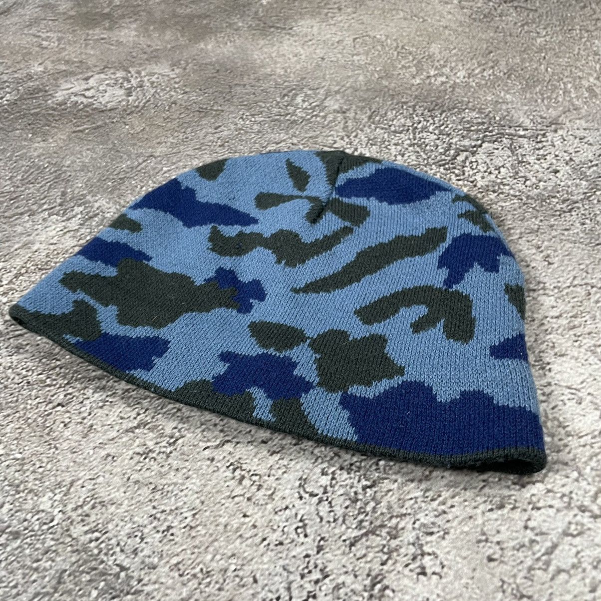 Vintage Vintage 90s Camo Knit Beanie Blue Black Mohair Knit Punk OS Size ONE SIZE - 3 Thumbnail