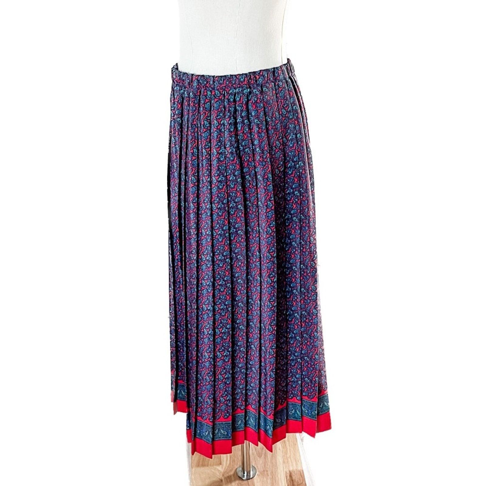 Vintage VIntage 90s paisley pleated midi skirt/mini dress S/M 6/8 Size 27" / US 4 / IT 40 - 3 Thumbnail