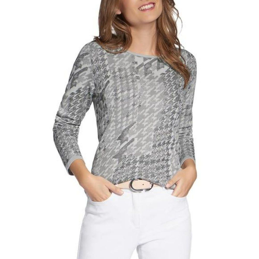 Other NWT New Basler Houndstooth Cotton Viscose Knit Sweater Top Size L / US 10 / IT 46 - 1 Thumbnail