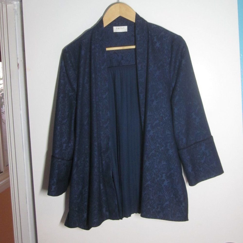 Anthropologie Anthropologie Harlyn Jacket Blue Brocade with Pleated Back S Size M / US 6-8 / IT 42-44 - 9 Thumbnail