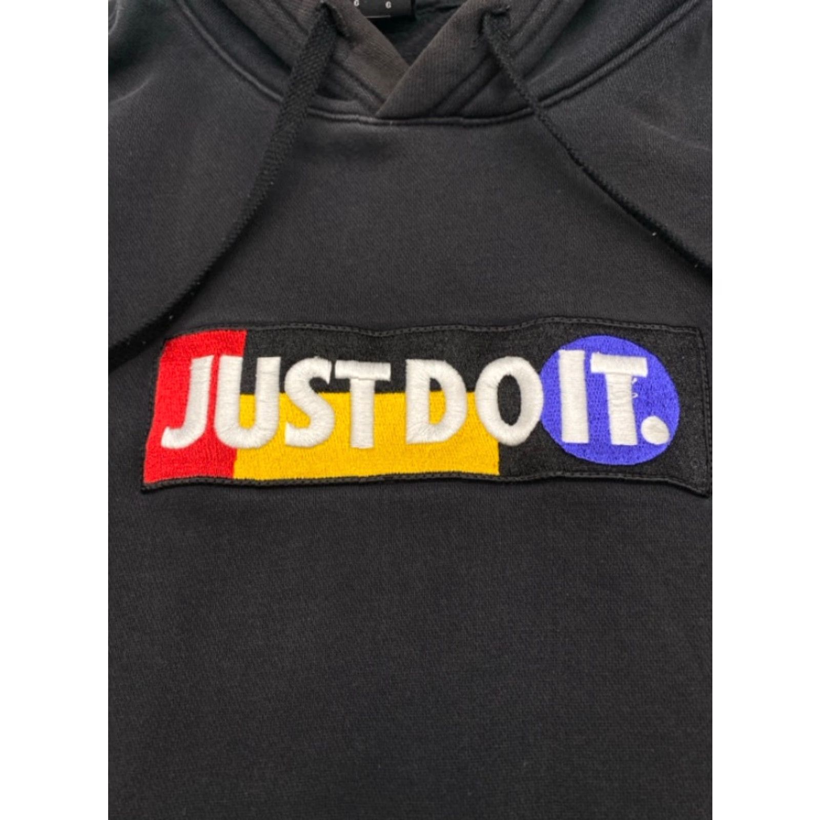 Nike Nike Hoodie Men's L Pullover CU4044 010 Embroidered Just Do It Black Orange Knit Cotton Polyester Pocket Hooded Mid 2010s Mens Size US L / EU 52-54 / 3 - 5 Thumbnail