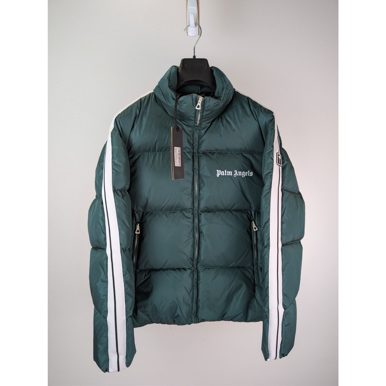 Palm Angels o1rshd1 Classic Track Down Jacket in Green / White Size US L / EU 52-54 / 3 - 2 Thumbnail