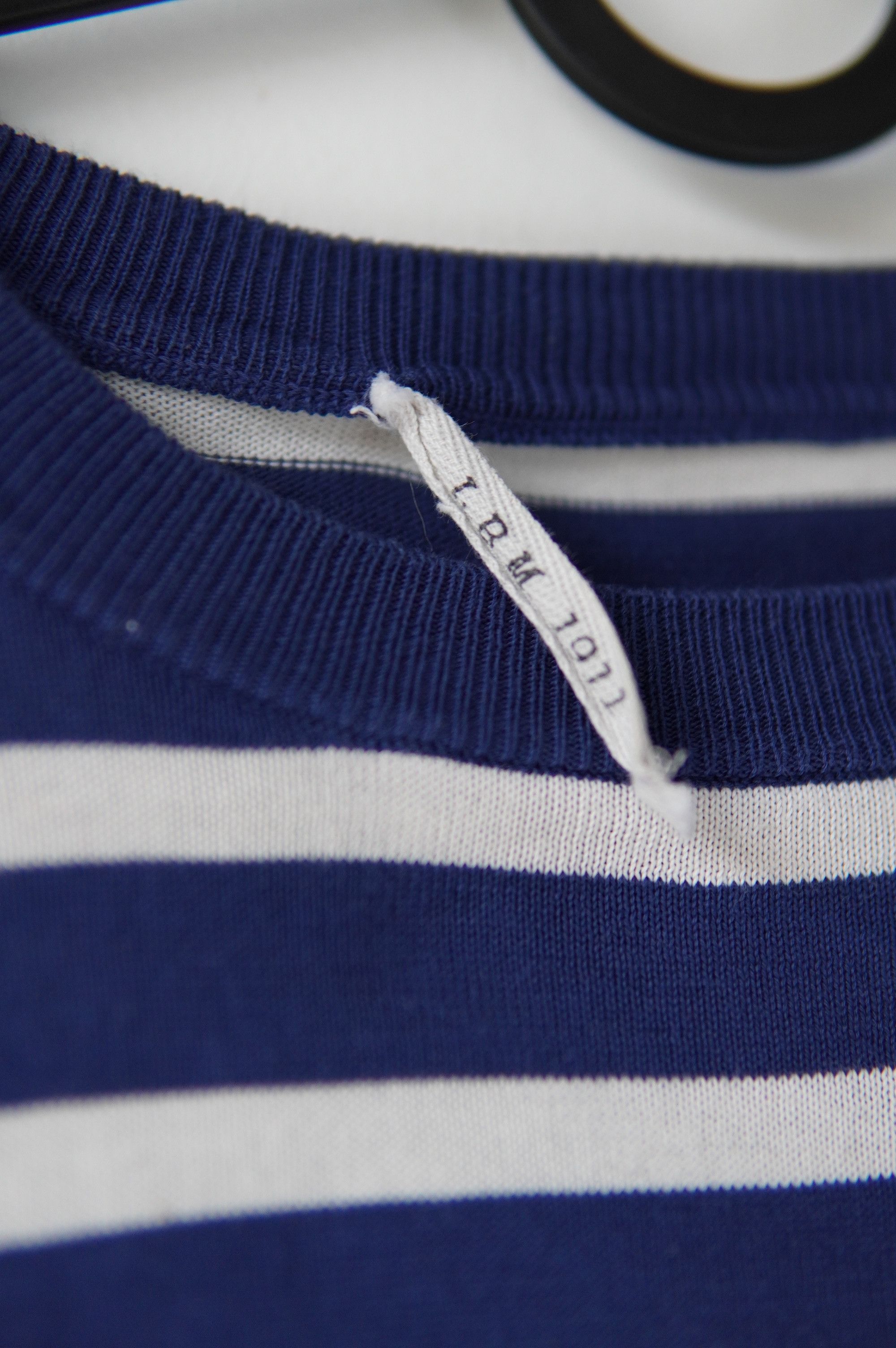 L.B.M. 1911 L.B.M. 1911 Men's Blue Cream Striped Long Sleeve Knit Shirt Size US S / EU 44-46 / 1 - 6 Thumbnail